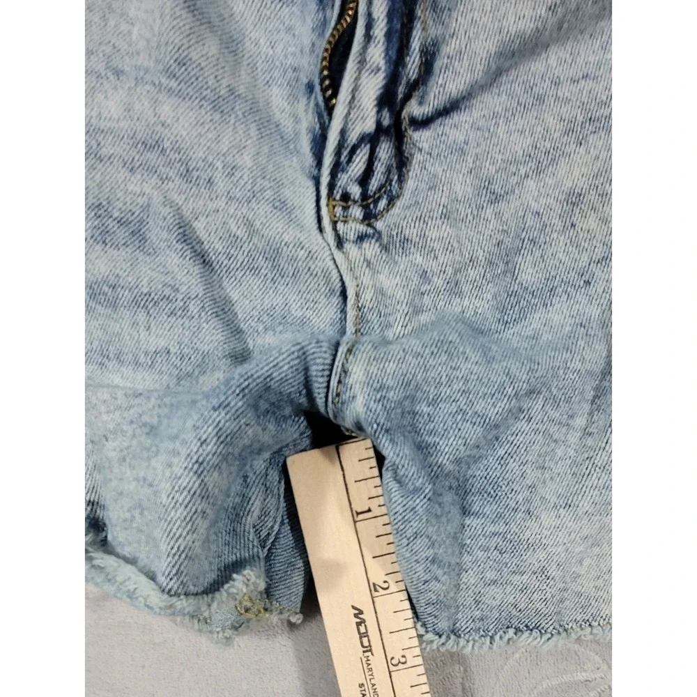 Justice Girls Blue Denim Distressed Shorts Size 16 Mini Mom Shorts Mid Rise